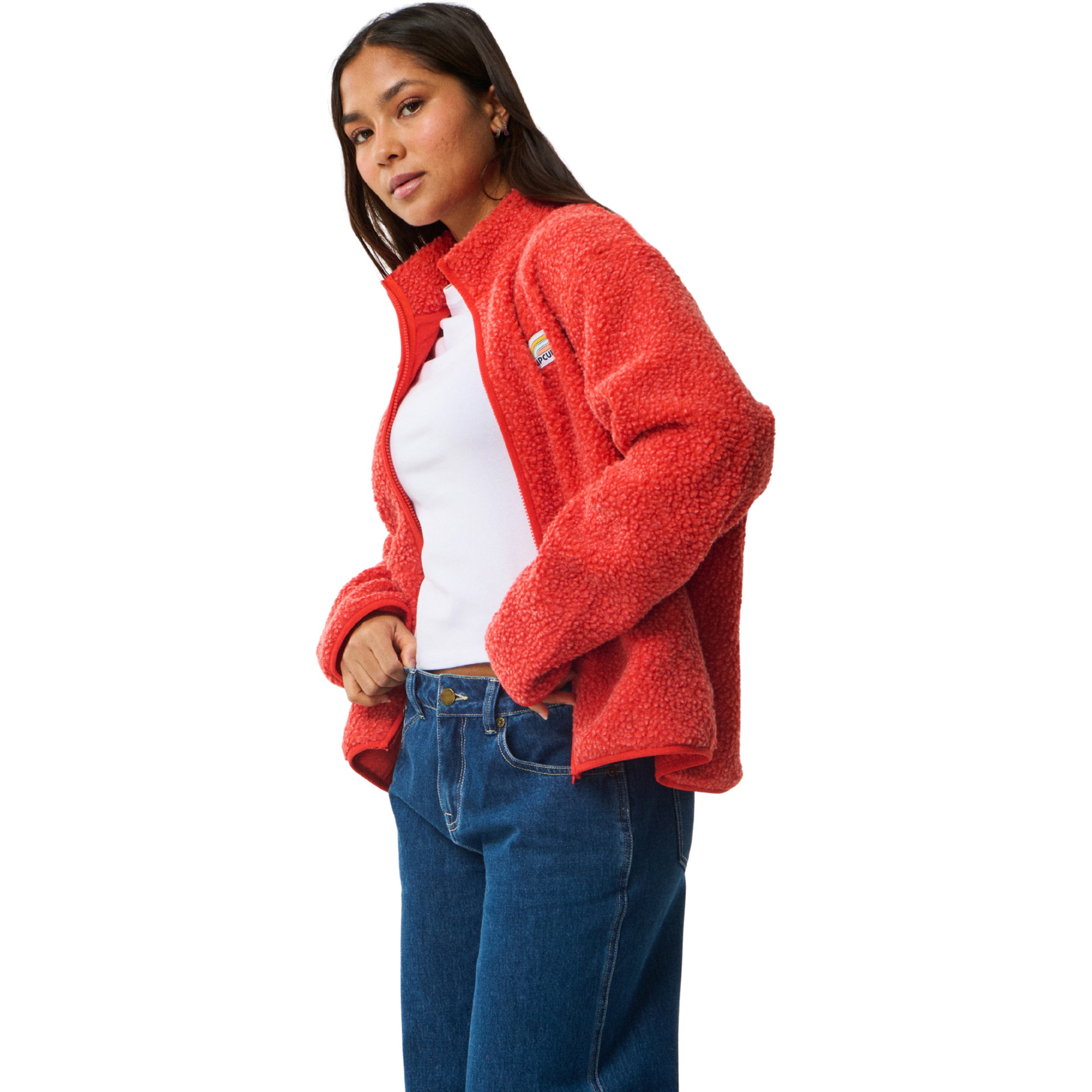 2026 Rip Curl Frauen Jeden Tag Polar Zip Thru Fleece 0B8WFL - Red
